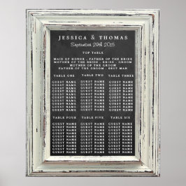 Rustisch wit Lijst en Chalkboard Wedding Collectie Poster