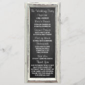 Rustisch wit Lijst en Chalkboard Wedding Collectie Programmakaart (Achterkant)