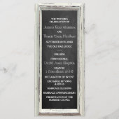 Rustisch wit Lijst en Chalkboard Wedding Collectie Programmakaart (Voorkant)