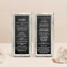 Rustisch wit Lijst en Chalkboard Wedding Collectie Programmakaart