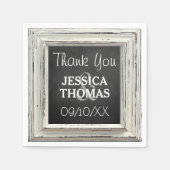 Rustisch wit Lijst en Chalkboard Wedding Collectie Servet (Voorkant)