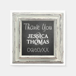 Rustisch wit Lijst en Chalkboard Wedding Collectie Servet