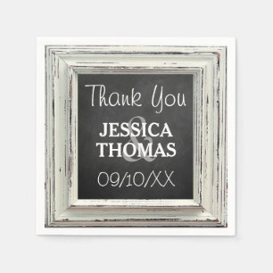 Rustisch wit Lijst en Chalkboard Wedding Collectie Servet