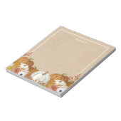 Rustisch wit Oranje pompoenpaneel Notitieblok (Linkerzijde)