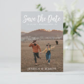 Rustisch Wit sparen de Kaart van de Datum - sparen (Staand voorkant)