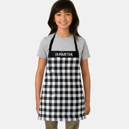 Rustisch wit zwart buffel geplakt patroon, aangepa schort