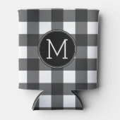 Rustisch wit zwart buffelmonogram blikjeskoeler (Voorkant)