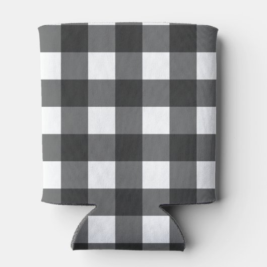 Rustisch wit zwart buffelmonogram blikjeskoeler (Achterkant)