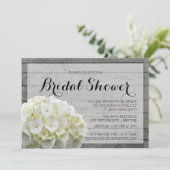 RUSTISCH WITTE HYDRANGEAS-VRIJGEZELLENFEEST KAART (Staand voorkant)