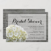 RUSTISCH WITTE HYDRANGEAS-VRIJGEZELLENFEEST KAART (Voorkant / Achterkant)