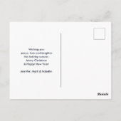 Rustisch Wood Blue Reindeer Country Kerstmis Briefkaart (Achterkant)