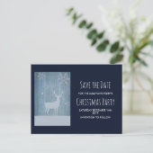 Rustisch Wood Blue Reindeer Country Kerstmis Briefkaart (Staand voorkant)