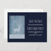 Rustisch Wood Blue Reindeer Country Kerstmis Briefkaart (Voorkant / Achterkant)