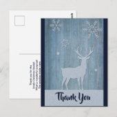 Rustisch Wood Blue Reindeer Country Kerstmis Briefkaart (Voorkant / Achterkant)