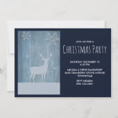 Rustisch Wood Blue Reindeer Country Kerstmis Kaart (Voorkant)