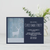 Rustisch Wood Blue Reindeer Country Kerstmis Kaart (Staand voorkant)