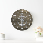 Rustisch Wood Nautisch  Anchor Grote Klok (Huis)