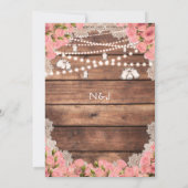 Rustisch Wood Roze Roses Elegant Vrijgezellenfeest Kaart (Achterkant)