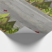 Rustisch Wood Wood Dier Cadeaupapier (Hoek)