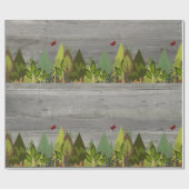 Rustisch Wood Wood Dier Cadeaupapier (Vlak)