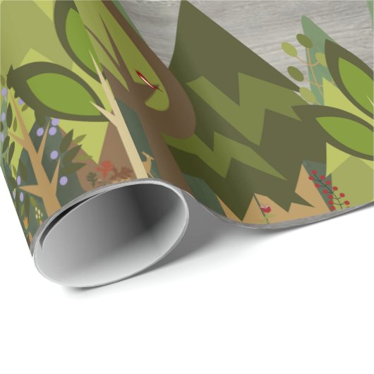 Rustisch Wood Wood Dier Cadeaupapier (Rol Hoek)