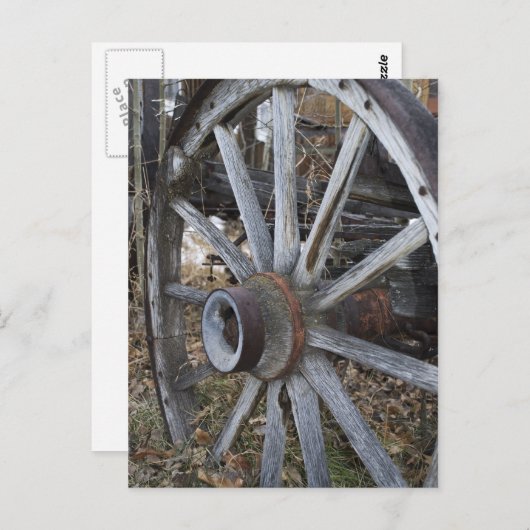 Rustisch Wooden Wagon Wheel Briefkaart (Voorkant / Achterkant)