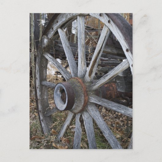 Rustisch Wooden Wagon Wheel Briefkaart (Voorkant)