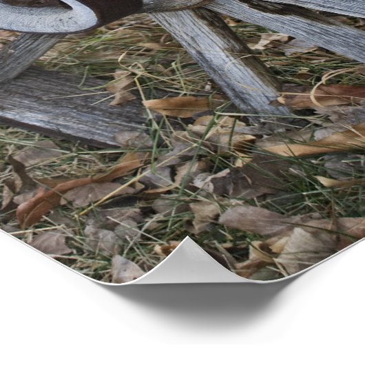 Rustisch Wooden Wagon Wheel Poster (Hoek)