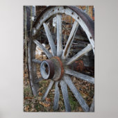 Rustisch Wooden Wagon Wheel Poster (Voorkant)