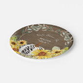 Rustisch Zebra White Pumpkin Sunflower Baby shower Papieren Bordje (Gekanteld)