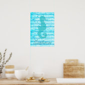 Rustisch zeepaardje op weed hout | Afdrukken Poster (Keuken)