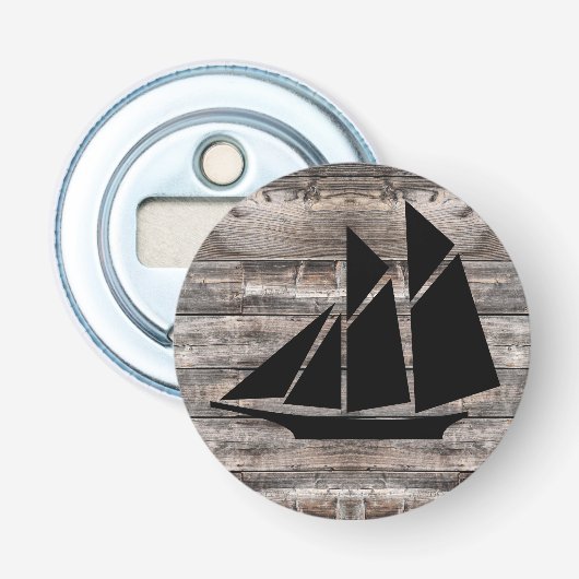 Rustisch zeeschip | button flesopener (Voorkant)