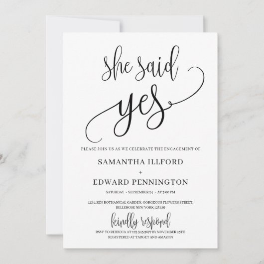 Rustisch zei ze ja modern verloving voor belgrafie kaart (Voorkant)