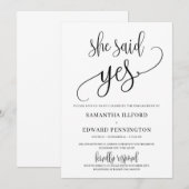 Rustisch zei ze ja modern verloving voor belgrafie kaart (Voorkant / Achterkant)