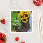 Rustisch zonnebloem Cowboy Boot Western Vrijgezell Servet (Insitu)