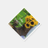 Rustisch zonnebloem Cowboy Boot Western Vrijgezell Servet (Hoek)