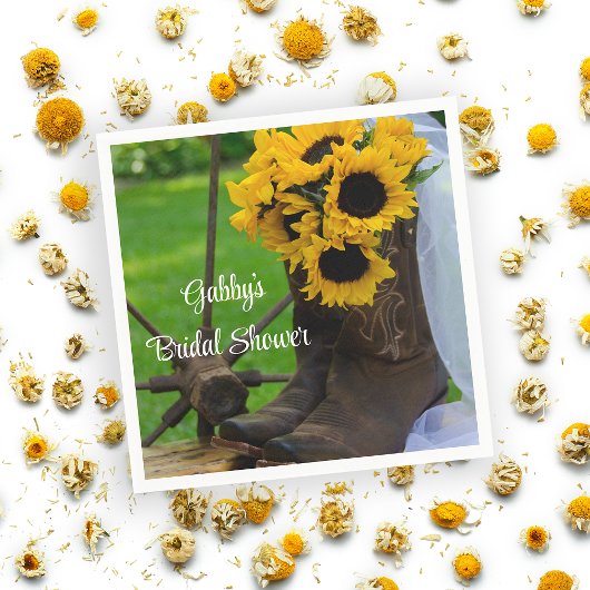 Rustisch zonnebloem Cowboy Boot Western Vrijgezell Servet