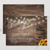 Rustisch Zonnebloem Western Vrijgezellenfeest Kaart (Voorkant / Achterkant)