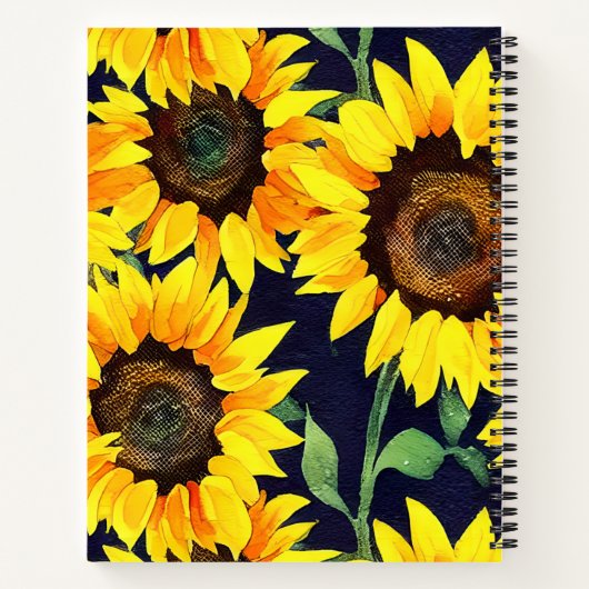 Rustisch zonnebloemenboek voor keukens notitieboek (Achterkant)