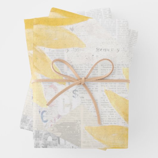 Rustisch zonnebloempje — Plattelandsbloemenpapier Inpakpapier Vel (In situ)