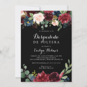 Rustisch Zwart Botanisch Spaans Vrijgezellenfeest Kaart (Voorkant)