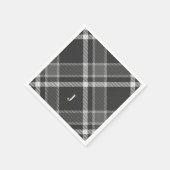 Rustisch zwart en grijs Tartan geplakt met monogra Servet (Hoek)