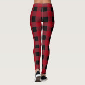 Rustisch zwart en rood buffel geplakt modern leggings (Achterkant)
