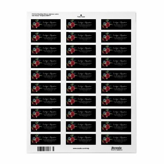 Rustisch zwart Fanical Return Address Label (Full Sheet)