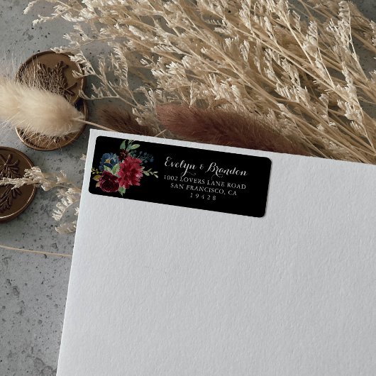Rustisch zwart Fanical Return Address Label