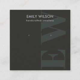 Rustisch zwart-gebold monogram tonerscherm vierkante visitekaartje