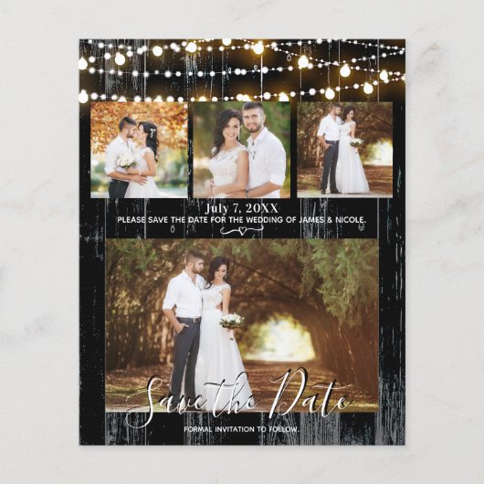 Rustisch zwart hout en licht 4 Foto opslaan Datum (Voorkant)