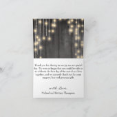 Rustisch zwart hout met lampjes bedankkaart (Binnen)