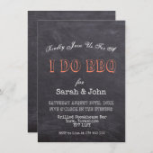 Rustisch zwart karton I Do BBQ Kaart (Voorkant / Achterkant)