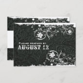 Rustisch zwart leder RSVP (Voorkant / Achterkant)
